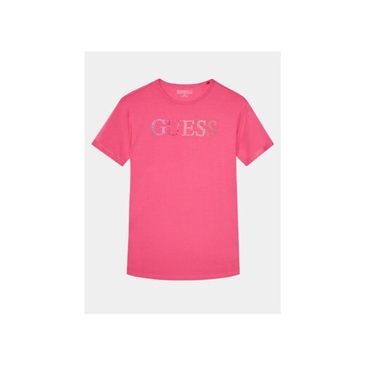 Guess T-Shirt J4GI38 J1314 Różowy Regular Fit ze sklepu MODIVO w kategorii Bluzki dziewczęce - zdjęcie 170544596