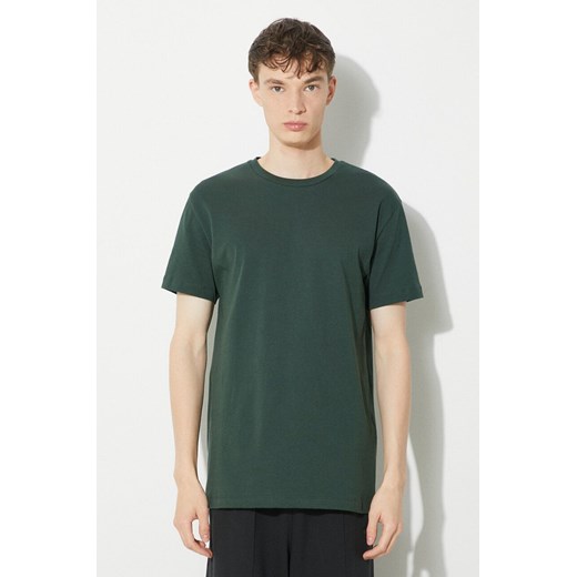 Samsoe Samsoe t-shirt bawełniany KRONOS kolor zielony gładki M00012003 ze sklepu ANSWEAR.com w kategorii T-shirty męskie - zdjęcie 170544697