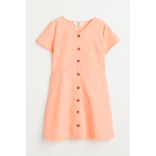 H & M - Sukienka z guzikami - Pomarańczowy ze sklepu H&M w kategorii Sukienki dziewczęce - zdjęcie 170550486