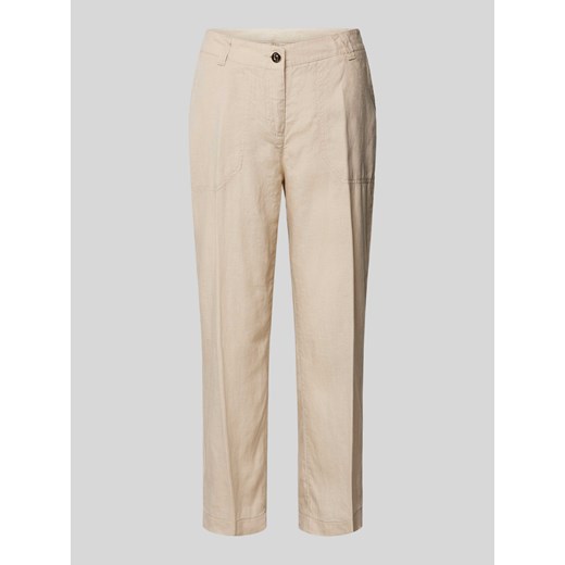 Spodnie lniane o skróconym kroju regular fit model ‘Nora’ ze sklepu Peek&Cloppenburg  w kategorii Spodnie damskie - zdjęcie 170550735