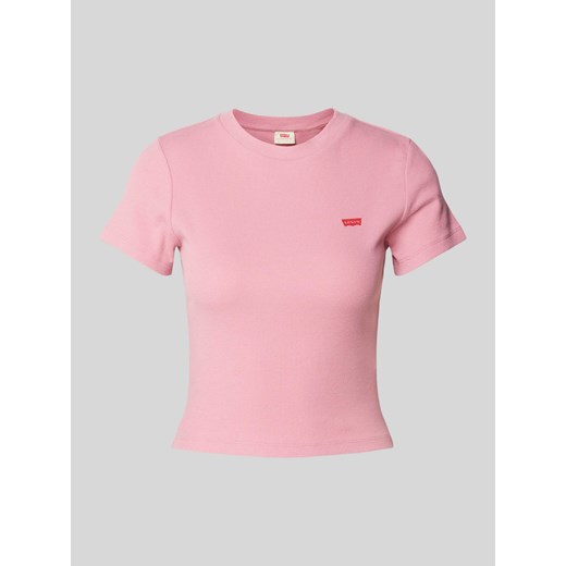 T-shirt z nadrukiem z logo model ‘ESSENTIAL’ ze sklepu Peek&Cloppenburg  w kategorii Bluzki damskie - zdjęcie 170550959