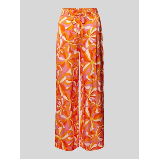Spodnie materiałowe z wiskozy z nadrukiem na całej powierzchni ze sklepu Peek&Cloppenburg  w kategorii Spodnie damskie - zdjęcie 170551087