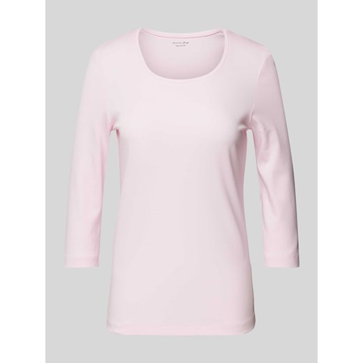 T-shirt z rękawami o długości 3/4 w jednolitym kolorze ze sklepu Peek&Cloppenburg  w kategorii Bluzki damskie - zdjęcie 170551186