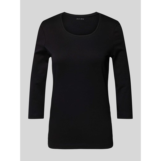 T-shirt z rękawami o długości 3/4 w jednolitym kolorze ze sklepu Peek&Cloppenburg  w kategorii Bluzki damskie - zdjęcie 170552159