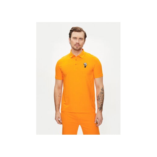 KARL LAGERFELD Polo 745022 542221 Pomarańczowy Regular Fit ze sklepu MODIVO w kategorii T-shirty męskie - zdjęcie 170554159