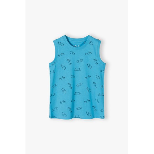 Niebieska koszulka dla chłopca na lato z bawełny ze sklepu 5.10.15 w kategorii T-shirty chłopięce - zdjęcie 170556067