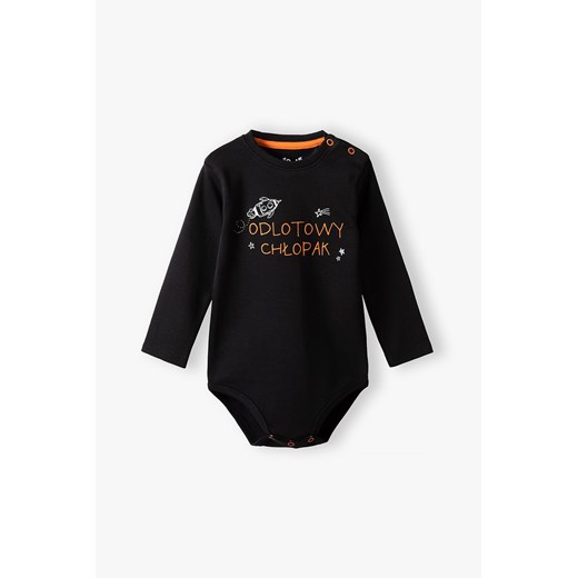 Czarne bawełniane body niemowlęce - ODLOTOWY CHŁOPAK ze sklepu 5.10.15 w kategorii Body niemowlęce - zdjęcie 170556159