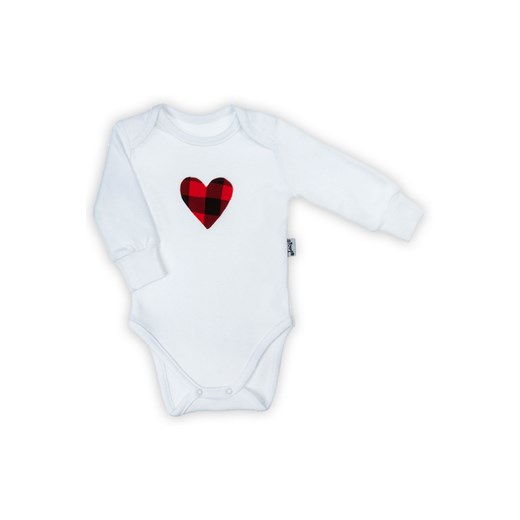 Body bawełniane niemowlęce z długim rękawem z sercem czarne ze sklepu 5.10.15 w kategorii Body niemowlęce - zdjęcie 170556176