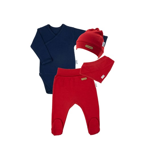 Komplet niemowlęcy body + półśpioch +czapka i apaszka granatowy ze sklepu 5.10.15 w kategorii Komplety niemowlęce - zdjęcie 170556188