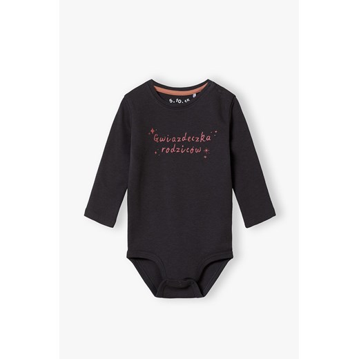 Body niemowlęce dla dziewczynki - szare z napisem Gwiazdeczka Rodziców ze sklepu 5.10.15 w kategorii Body niemowlęce - zdjęcie 170556206