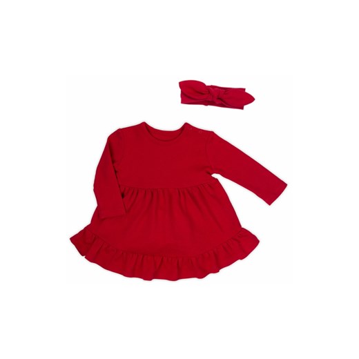 Komplet dziewczęcy sukienka i opaska czerwony ze sklepu 5.10.15 w kategorii Sukienki dziewczęce - zdjęcie 170556207