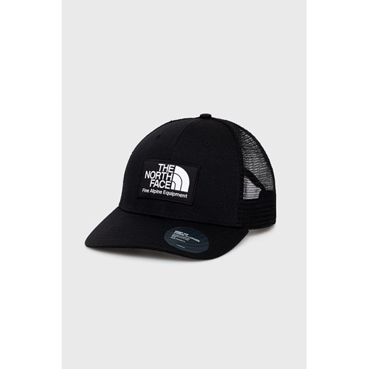 The North Face czapka kolor czarny z aplikacją NF0A5FX8JK31 ze sklepu PRM w kategorii Czapki z daszkiem damskie - zdjęcie 170560145