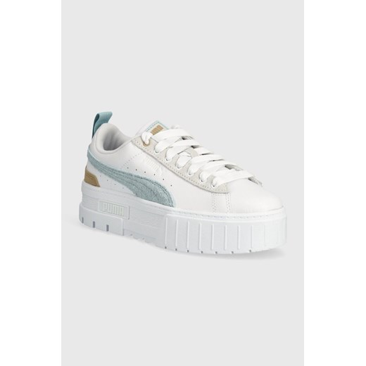 Puma sneakersy skórzane  Mayze Mix Wns kolor biały 387468 ze sklepu PRM w kategorii Buty sportowe damskie - zdjęcie 170560149