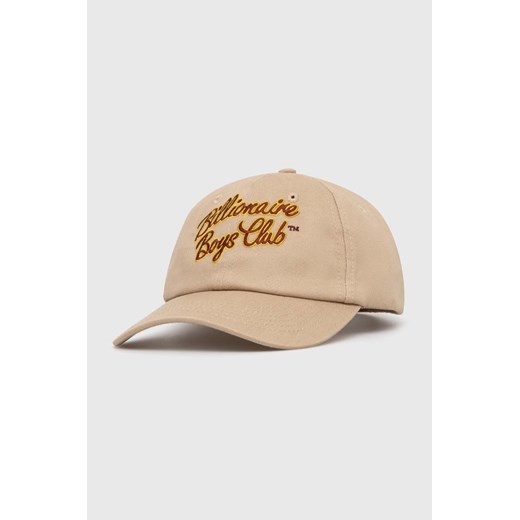 Billionaire Boys Club czapka z daszkiem bawełniana Script Logo Embroidered kolor beżowy z aplikacją B24144 ze sklepu PRM w kategorii Czapki z daszkiem męskie - zdjęcie 170560196