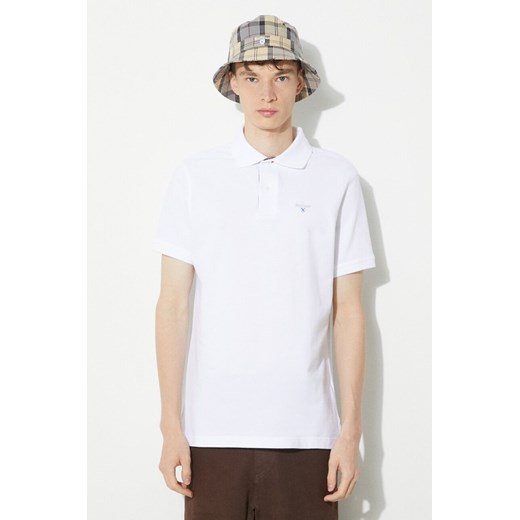 Barbour polo bawełniane Tartan Pique Polo kolor biały z aplikacją MML0012 ze sklepu PRM w kategorii T-shirty męskie - zdjęcie 170560359