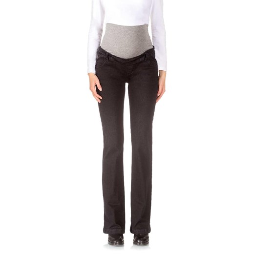 Spodnie jeansowe damskie, ciążowe, bootcut, ciemnoszare, Bellybutton ze sklepu 5.10.15 w kategorii Spodnie ciążowe - zdjęcie 170564177