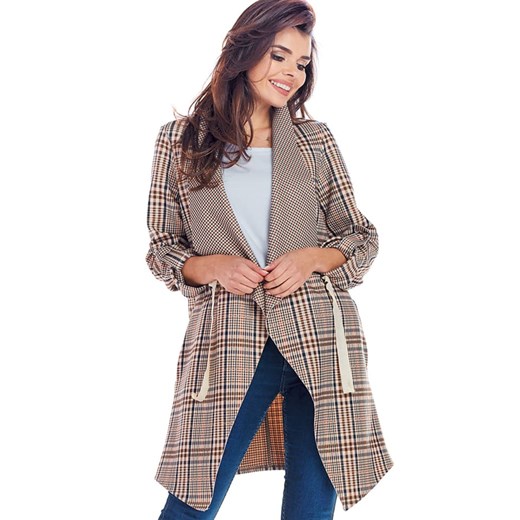 Awama Płaszcz przejściowy w kolorze karmelowo-czarnym ze sklepu Limango Polska w kategorii Kurtki damskie - zdjęcie 170564576