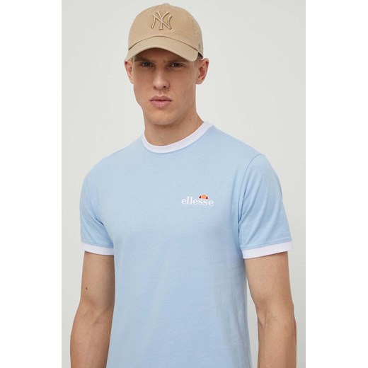 Ellesse t-shirt bawełniany Meduno T-Shirt męski kolor niebieski z aplikacją SHR10164 ze sklepu ANSWEAR.com w kategorii T-shirty męskie - zdjęcie 170567298