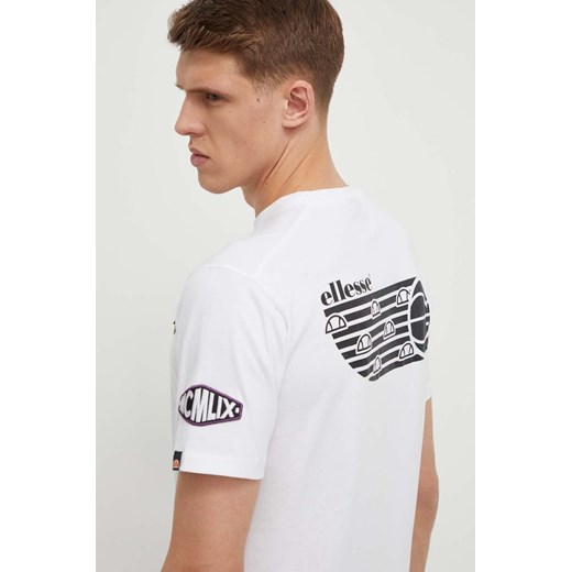 Ellesse t-shirt bawełniany Boretto T-Shirt męski kolor biały z nadrukiem SHV20120 ze sklepu ANSWEAR.com w kategorii T-shirty męskie - zdjęcie 170567426