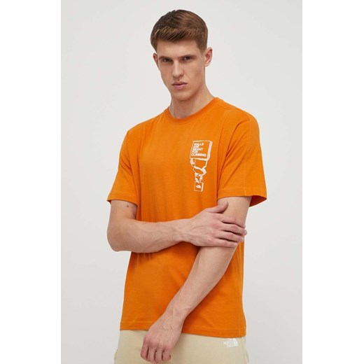 The North Face t-shirt bawełniany męski kolor pomarańczowy z nadrukiem NF0A87FFPCO1 ze sklepu ANSWEAR.com w kategorii T-shirty męskie - zdjęcie 170567459