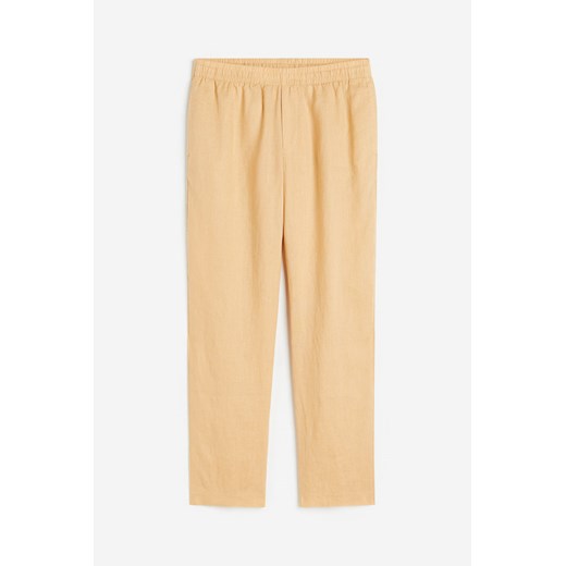 H & M - Lniane spodnie Regular Fit - Beżowy ze sklepu H&M w kategorii Spodnie męskie - zdjęcie 170568637