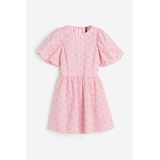 H & M - Sukienka z bufiastym rękawem - Różowy H & M M H&M