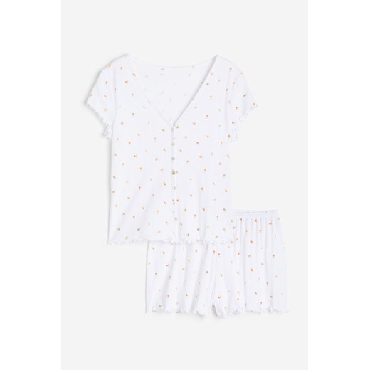 H & M - Piżama z ażurowej dzianiny - Biały ze sklepu H&M w kategorii Piżamy damskie - zdjęcie 170568699