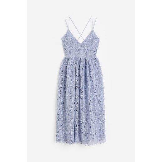 H & M - Koronkowa sukienka z dekoltem w serek - Niebieski H & M 36 H&M