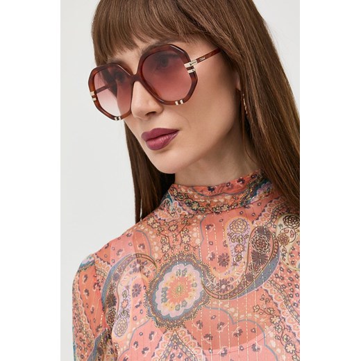 Chloé okulary przeciwsłoneczne damskie kolor brązowy ze sklepu ANSWEAR.com w kategorii Okulary przeciwsłoneczne damskie - zdjęcie 170571478