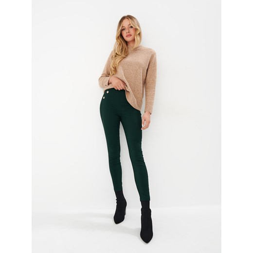 Mohito - Zielone spodnie skinny - ciemny zielony ze sklepu Mohito w kategorii Spodnie damskie - zdjęcie 170572517
