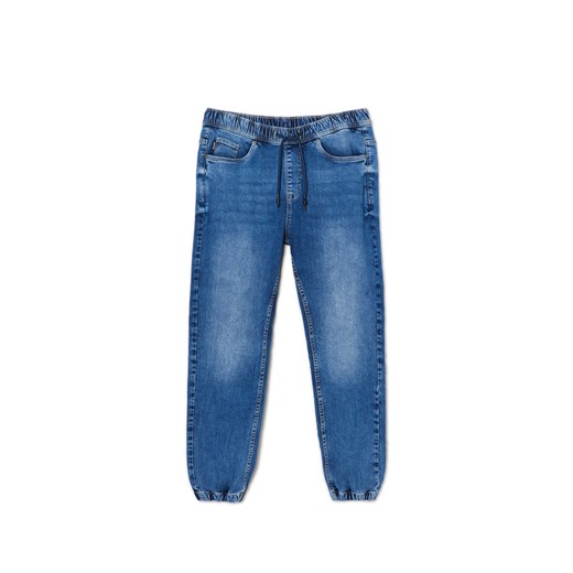 Cropp - Ciemnoniebieskie jeansowe joggery - niebieski ze sklepu Cropp w kategorii Spodnie męskie - zdjęcie 170572738