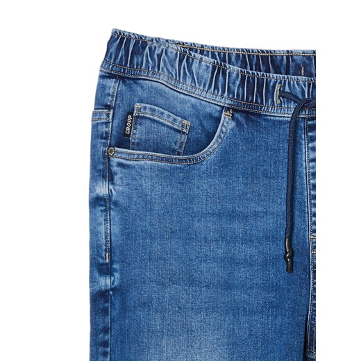 Cropp - Ciemnoniebieskie jeansowe joggery - niebieski Cropp 28/30 Cropp