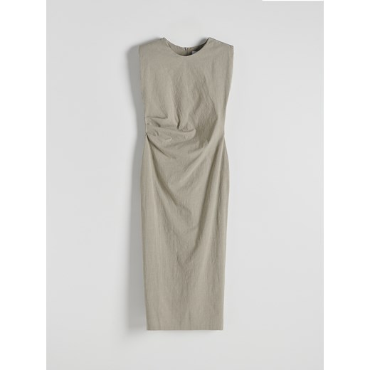 Reserved - Sukienka z drapowaniem - ciemnozielony Reserved L Reserved