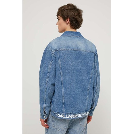 Karl Lagerfeld Jeans kurtka jeansowa męska kolor niebieski przejściowa oversize L ANSWEAR.com