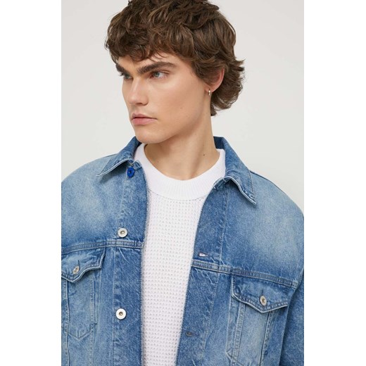 Karl Lagerfeld Jeans kurtka jeansowa męska kolor niebieski przejściowa oversize S ANSWEAR.com