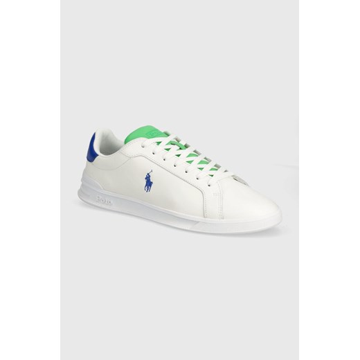 Polo Ralph Lauren sneakersy skórzane Hrt Crt II kolor biały 809931260003 ze sklepu ANSWEAR.com w kategorii Buty sportowe męskie - zdjęcie 170578765