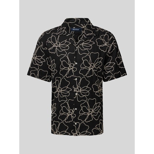 Koszula lniana o kroju regular fit z wyhaftowanym motywem ze sklepu Peek&Cloppenburg  w kategorii Koszule męskie - zdjęcie 170581716