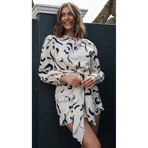 LA Angels Sukienka w kolorze kremowo-czarnym La Angels L wyprzedaż Limango Polska