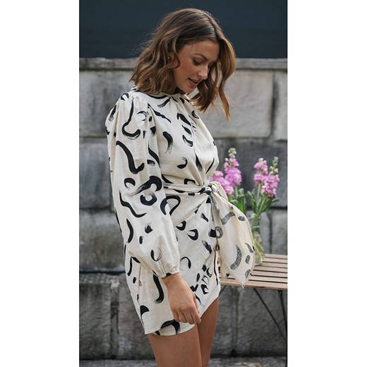 LA Angels Sukienka w kolorze kremowo-czarnym La Angels L wyprzedaż Limango Polska