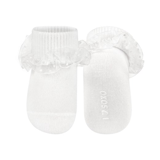 OUTLET Skarpetki niemowlęce SOXO z falbanką białe ze sklepu Sklep SOXO w kategorii Odzież dla niemowląt - zdjęcie 170587437