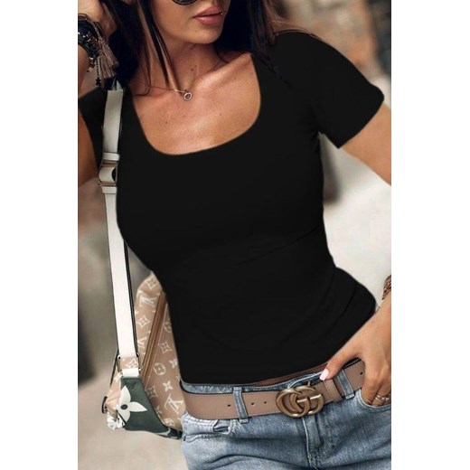 T-shirt LETERSA BLACK ze sklepu Ivet Shop w kategorii Bluzki damskie - zdjęcie 170589036
