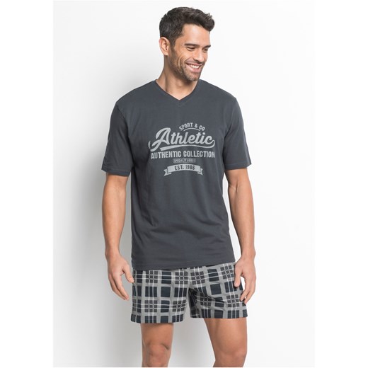 Piżama z krótkimi spodenkami ze sklepu bonprix w kategorii Piżamy męskie - zdjęcie 170590009