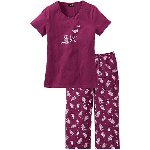 Piżama z krótkim rękawem i spodniami 3/4 ze sklepu bonprix w kategorii Piżamy damskie - zdjęcie 170590337