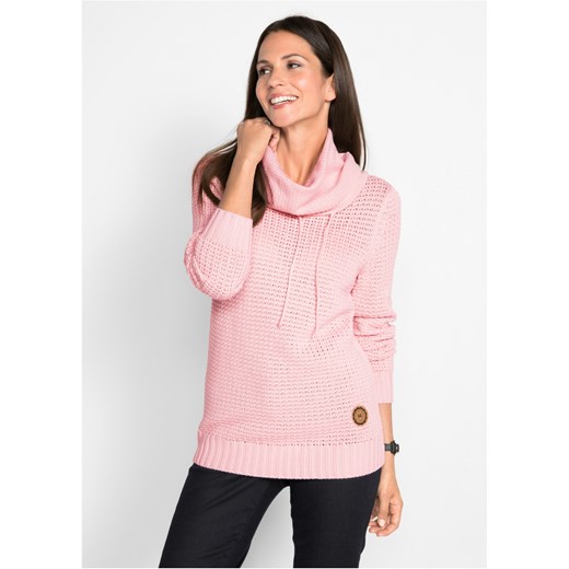 Sweter z golfem z troczkami ze sklepu bonprix w kategorii Swetry damskie - zdjęcie 170590675
