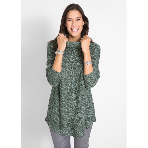 Sweter poncho, długi rękaw ze sklepu bonprix w kategorii Swetry damskie - zdjęcie 170590697