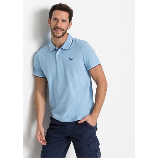 Shirt polo z bawełny pique, krótki rękaw ze sklepu bonprix w kategorii T-shirty męskie - zdjęcie 170591155