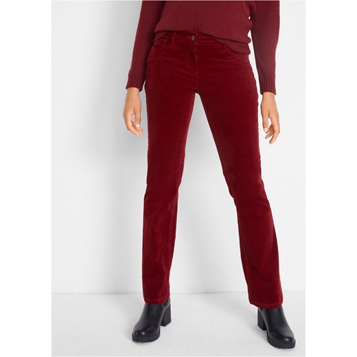Spodnie sztruksowe ze stretchem Bootcut ze sklepu bonprix w kategorii Spodnie damskie - zdjęcie 170591836