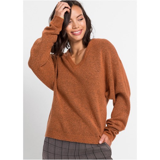 Sweter dzianinowy oversize ze sklepu bonprix w kategorii Swetry damskie - zdjęcie 170592035
