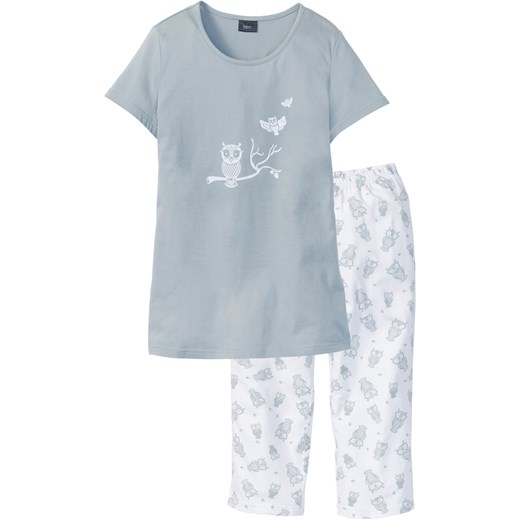 Piżama z krótkim rękawem i spodniami 3/4 ze sklepu bonprix w kategorii Piżamy damskie - zdjęcie 170592065
