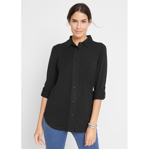Bluzka z dżerseju, długa ze sklepu bonprix w kategorii Koszule damskie - zdjęcie 170592247